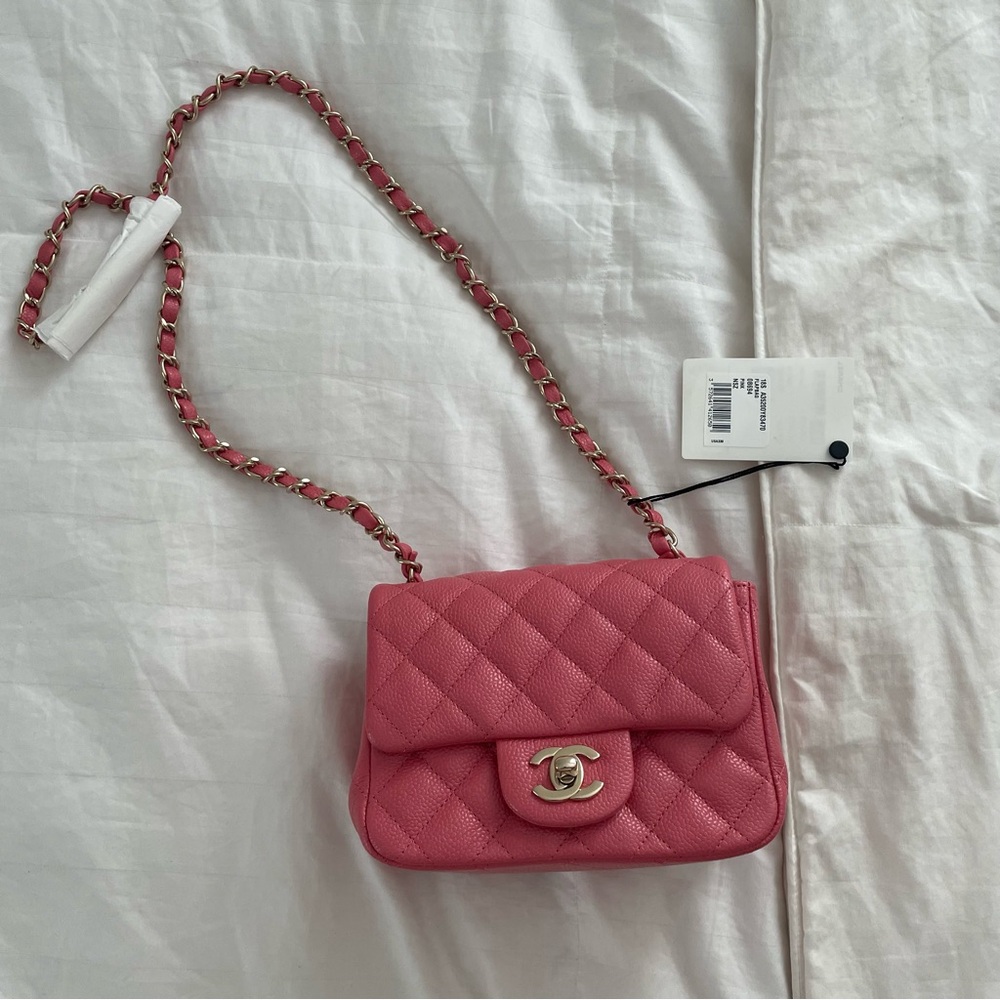 BRAND NEW CHANEL MINI SQUARE FLAP IN CAVIAR!